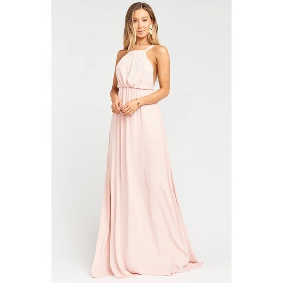 Show Me Your Mumu Amanda Maxi Dress Dusty Blush Crisp L - Picture 2 of 4